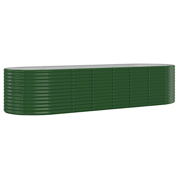 vidaXL Lit surélevé de jardin Acier galvanisé 322x100x68cm Vert