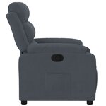 vidaXL Fauteuil inclinable Gris foncé Velours