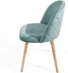Lot de 4 chaises de salle à manger en velours pieds en bois hêtre style moderne chaise scandinave pour salon chambre cuisine bureau turquoise 01_0000154