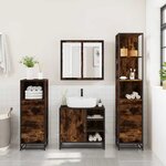 vidaXL Ensemble meubles salle de bain 4 Pièces chêne fumé bois ingénierie