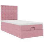 vidaXL Cadre de lit ottoman avec matelas rose 90x200 cm velours