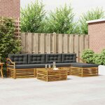 vidaXL Ensemble de canapés d'extérieur 6 Pièces Naturel et Anthracite
