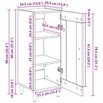 vidaXL Buffet Chêne artisanal 34 5 x 32 5 x 90 cm Bois d'ingénierie
