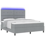 vidaXL Lit à ressorts avec matelas Gris clair 180 x 200 cm tissu