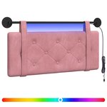 vidaXL Tête de lit suspendue Avec lumière LED Rose Velours