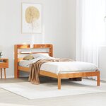 vidaXL Cadre de lit avec tête de lit sans matelas cire marron 75x190cm
