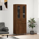 vidaXL Buffet haut Chêne marron 69 5x34x180 cm Bois d'ingénierie