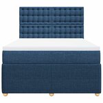 vidaXL Sommier à lattes de lit avec matelas Bleu 140x190 cm Tissu