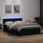 vidaXL Sommier à lattes de lit et matelas et LED vert foncé 160x220cm velours
