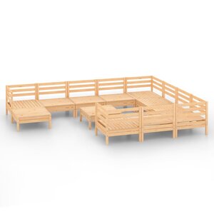 Salon de jardin meuble d'extérieur ensemble de mobilier 12 pièces bois de pin massif 02_0015691