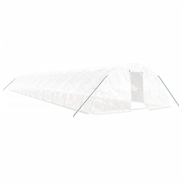 vidaXL Serre avec cadre en acier blanc 120 m² 24x5x2 3 m