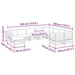 vidaXL Salon de jardin avec coussins 10 Pièces bois massif sapin douglas