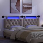 vidaXL Tête de lit suspendue Taupe Tissu