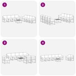 vidaXL Ensemble de canapés d'extérieur 9 Pièces Blanc et Beige
