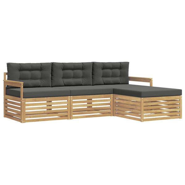 vidaXL Ensemble de canapés d'extérieur 4 pc Blanc et anthracite