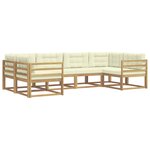 vidaXL Ensemble de canapés d'extérieur 6 pc Blanc et crème