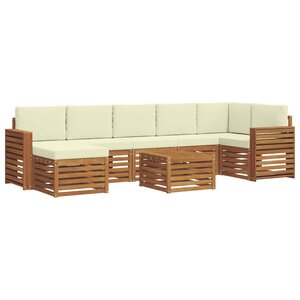 vidaXL Ensemble de canapés d'extérieur 8 pc Naturel et Crème