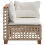 vidaXL Canapé d'angle de jardin avec coussins beige résine tressée