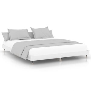 vidaXL Cadre de lit sans matelas blanc brillant 160x200 cm