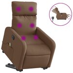 vidaXL Fauteuil inclinable de massage électrique Marron Tissu