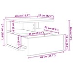 vidaXL Tables de chevet 2 Pièces Chêne Noir 40x31x27 cm Bois d'ingénierie