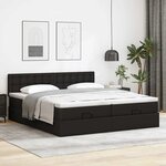 VidaXL Cadre de lit ottoman avec matelas noir 180x200 cm similicuir