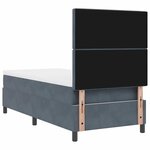 vidaXL Lit à ressorts avec matelas Gris foncé 90 x 190 cm tissu