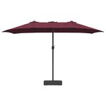 vidaXL Parasol de jardin Rouge bordeaux 385 x 209 x 244 cm tissu