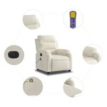 vidaXL Fauteuil inclinable de massage électrique crème velours