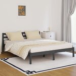 vidaXL Cadre de lit Bois massif de pin 160x200 cm Gris