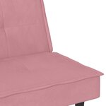 vidaXL Canapé-lit avec porte-gobelets rose velours