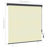 vidaXL Store roulant d'extérieur 170 x 250 cm Crème