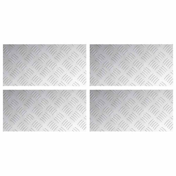 vidaXL Plaques d'aluminium 4 Pièces antidérapantes 40x20 cm