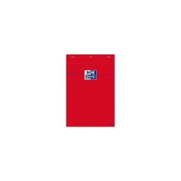 Bloc-notes A5 80 feuilles Quadrillé 80g Rouge OXFORD