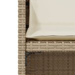 vidaXL Ensemble de bistro 3 Pièces avec coussins beige résine tressée
