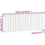 vidaXL Tête de lit murale Noir 159 5x3x60 cm Bois massif de pin