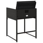 vidaXL Chaises de jardin lot de 4 avec coussins noir résine tressée