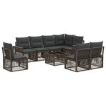 vidaXL Ensemble de canapé de jardin 9 pc Gris et Gris foncé polyrotin
