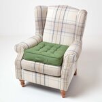 Coussin d'assise rehausseur en coton Vert foncé  50 x 50 x 10 cm - HOMESCAPES