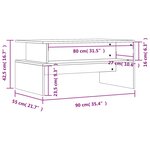 vidaXL Table basse blanc brillant 90x55x42 5 cm bois d'ingénierie