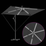 vidaXL Parasol banane à mât déporté Anthracite 294 x 200 x 254 cm