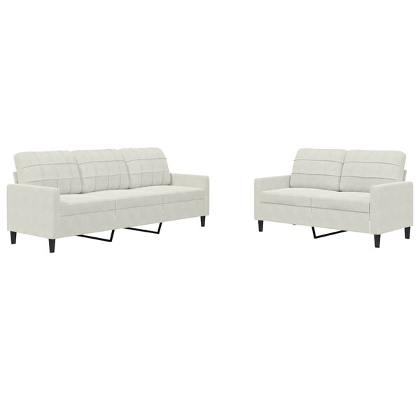 vidaXL Ensemble de canapés 2 Pièces avec coussins Crème Velours