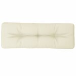 vidaXL Coussin de palette crème 120x40x12 cm tissu
