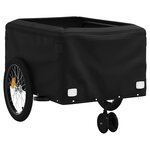 vidaXL Remorque de vélo noir et rouge 45 kg fer