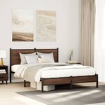 vidaXL Cadre de lit en métal sans matelas chêne marron 137x190 cm
