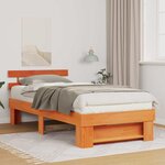 vidaXL Cadre de lit Marron cire 90 x 190 cm Bois massif en pin