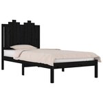 vidaXL Cadre de lit sans matelas noir bois massif 100x200 cm