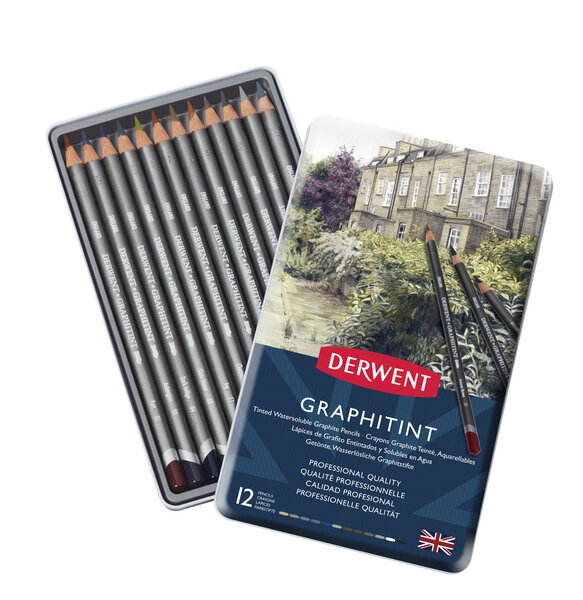 Crayons Graphite pigments aquarel Derwent Graphitint x12