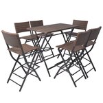 vidaXL Ensemble à manger d'extérieur pliable 7Pièces Acier Résine tressée