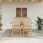 vidaXL Table de jardin pliante 5 Pièces Beige 160x85x75 cm
